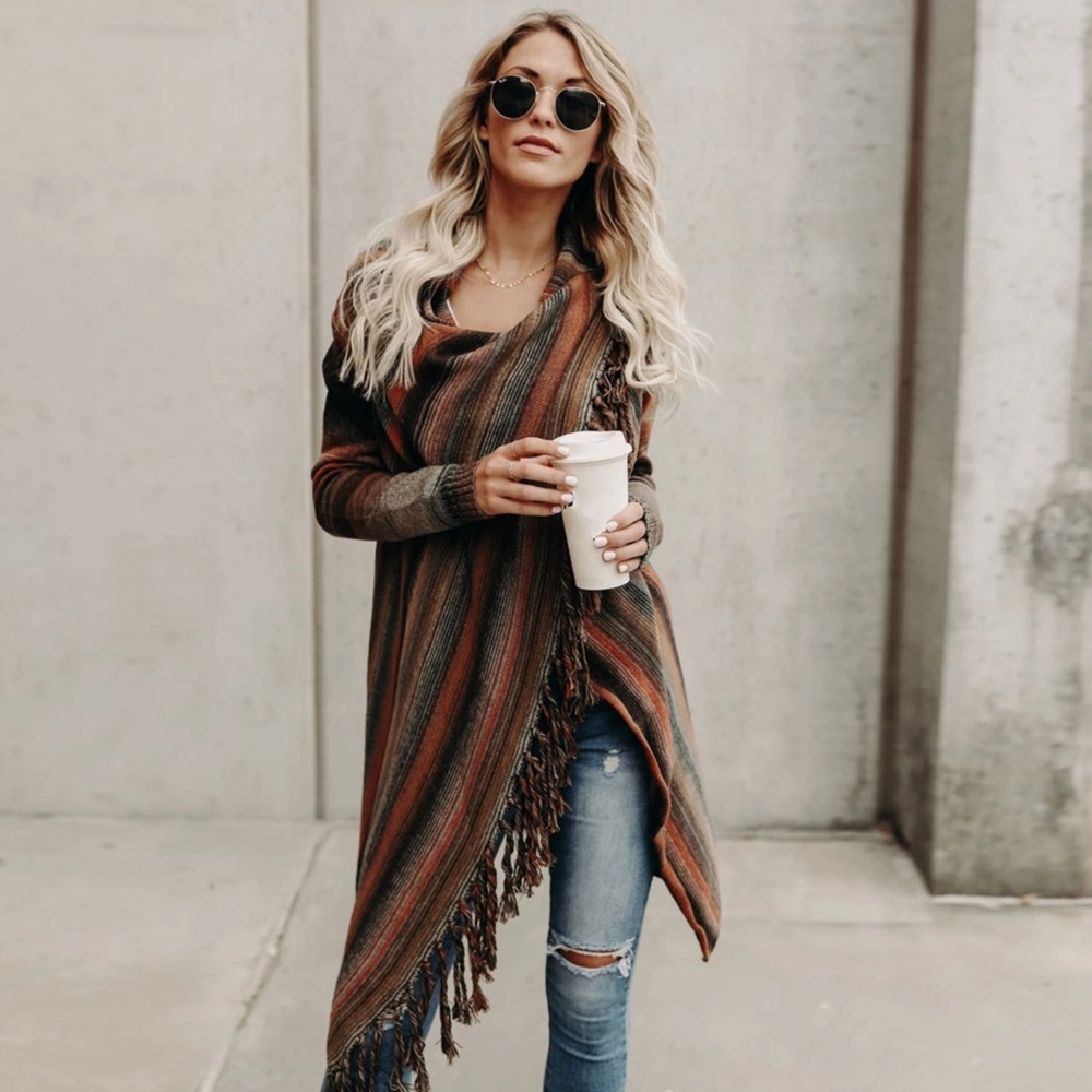Wrap Fringe Cardigan - Picture 2 of 8